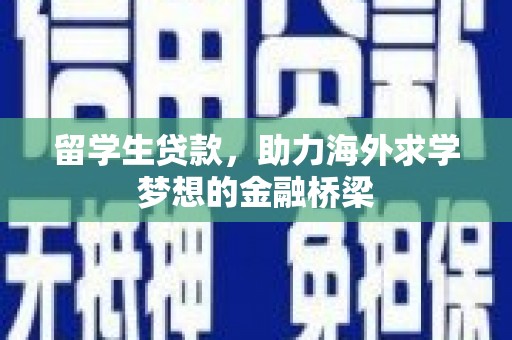 子长留学生贷款，助力海外求学梦想的金融桥梁
