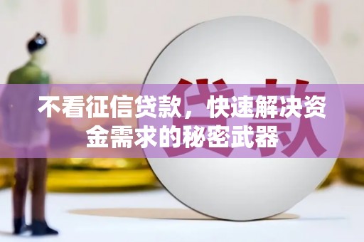 子长不看征信贷款，快速解决资金需求的秘密武器