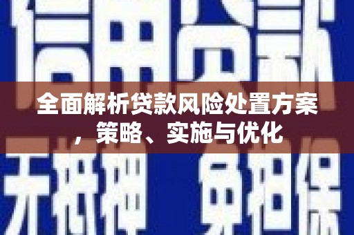 子长全面解析贷款风险处置方案，策略、实施与优化