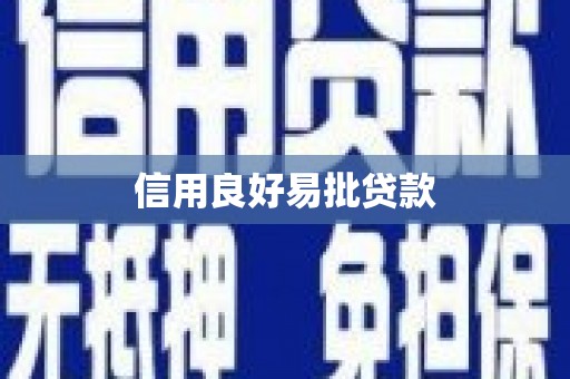 子长信用良好易批贷款